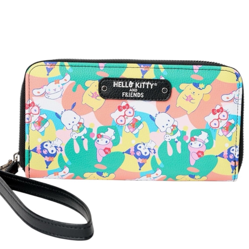 Hello Kitty Wallet Wristlet Zip Clutch Faux Leather Pochacco Kuromi Cinnamoroll